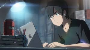 anime character browsing the internet